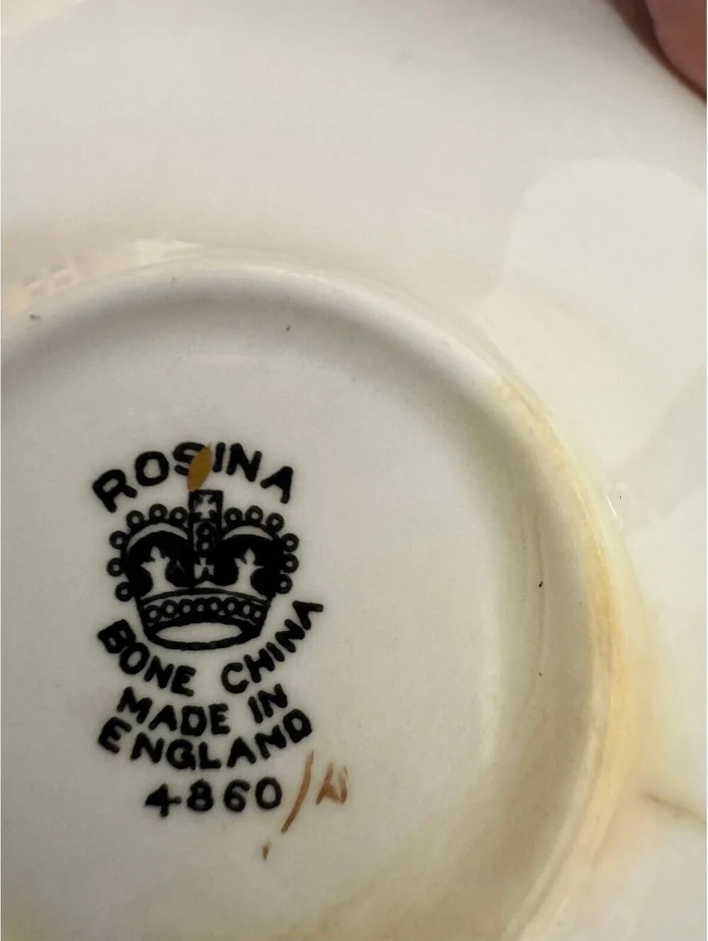 Vintage Rosina English Bone China Floral Saucers & A. Bentley Rose Dish Lot of 3
